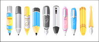 Lovely pen icon vector material