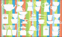 Lovely tableware vector background material