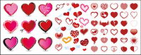 Number of various elements of style heart-shaped vector material