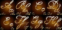 Sparkling metallic material handwritten letters Vector