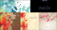 5 dreamy ink flowers vector of material