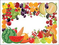 2 Fruit Border Vector