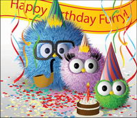 Cute fur ball family of vector material