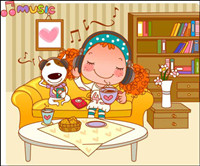 The bulk of the girls living vector 11