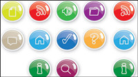 Exquisite button icons 06-- vector material