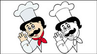 Cartoon characters chef 06 - vector