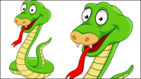 Hand-painted cartoon snake 05 - vector material
