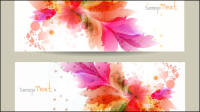 Floral banner 01 - vector material