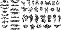 Series of black and white design elements vector material -15 (Totem)