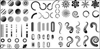 Series of black and white design elements vector material -3 (simple graphics)