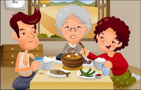 iClickart Cartoon Family illustrator vector material -5