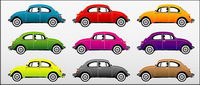 Colorful classic cars vector material