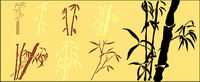 Bamboo silhouettes vector material