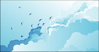Dayan vector blue sky and white clouds