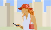 Vector material urban women