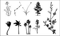 Trees, flowers, rattan vector case material