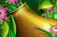 Gold vase with flowers layered