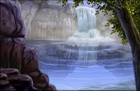 Psd material scenic waterfall flowing water