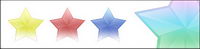 Series of three-dimensional star icon transparent png