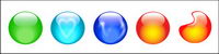 Multi-color crystal ball element icon png