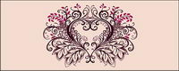 Fashion heart-shaped lace vector