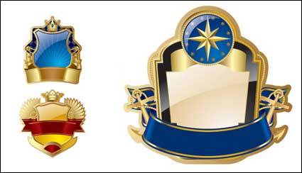 Gold Medal badge Hua Lili vector material