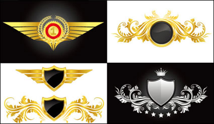 Pattern grain vector wings. Shield