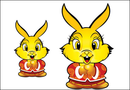 Happy New Year  Rabbit Vector