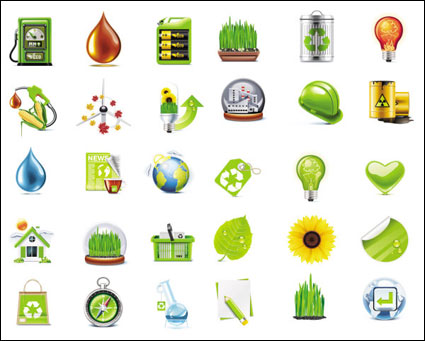 Beautiful green icon - vector material