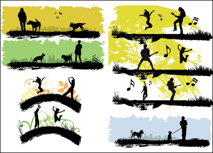 People, buildings, scenes silhouette 02