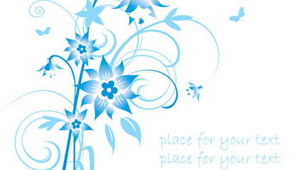 Simple blue hand-painted flowers pattern background vector material -2