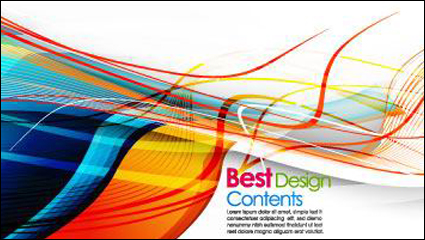 Colorful dynamic stripes background vector material -2