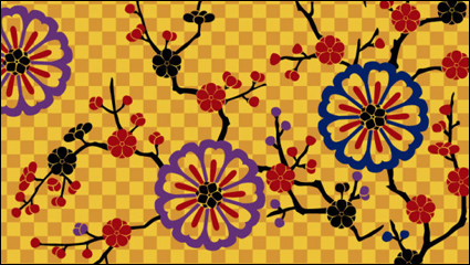 Beautiful pattern vector background material of plum