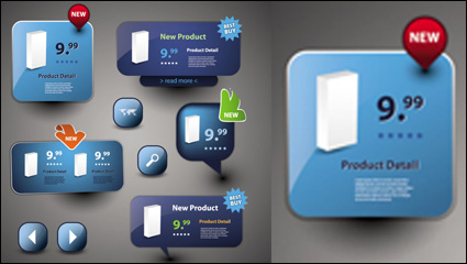 Beautiful icon button 03 - vector