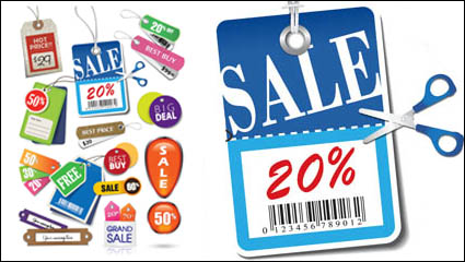 Beautiful color labels 04 - vector