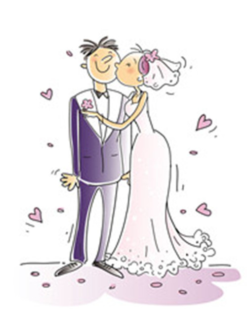 Cartoon-style wedding elements 01 - Vector