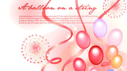 Colorful festive balloon ribbon fireworks background vector material -1