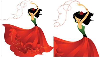 Exquisite cartoon dancer 03 - vector material