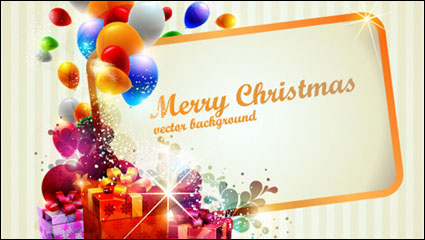 Brilliant Christmas gift box 02 - vector material