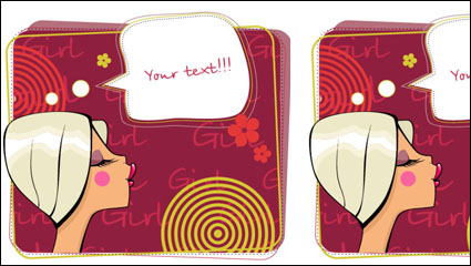 Beauty cartoon illustrator vector material -02