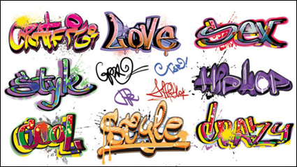 Graffiti fonts beautifully designed 01 - vector material