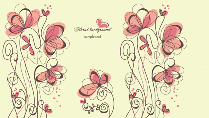 Fashion hand-painted flowers Vector -1