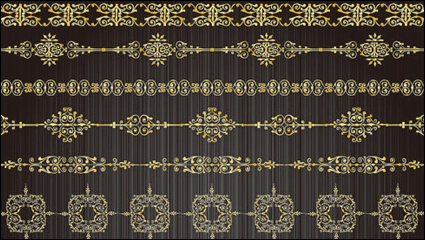 Gold lace pattern 03 - vector material