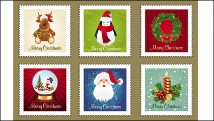 The Christmas elements Stamp vector material - 01