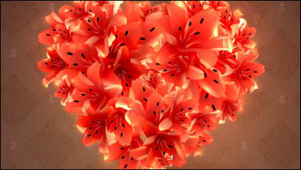 Romantic heart-shaped background 03 - vector material