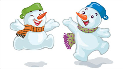 Cartoon Christmas Snowman 02 - vector material