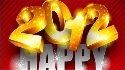 Brilliant New Year background 02 - vector material