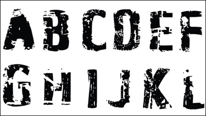 Tire prints letters - vector material