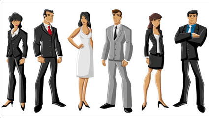 Cartoon white-collar characters 01 - vector material