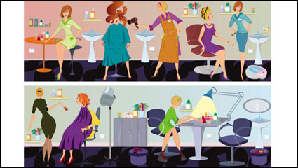 Cartoon Barber illustrator 03 - vector material